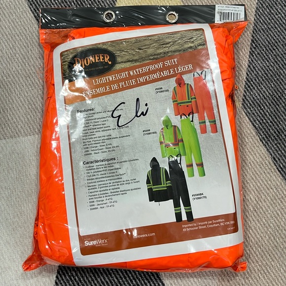 Pioneer lightweight waterproof suit orange reflective 2XL - Picture 2 of 6